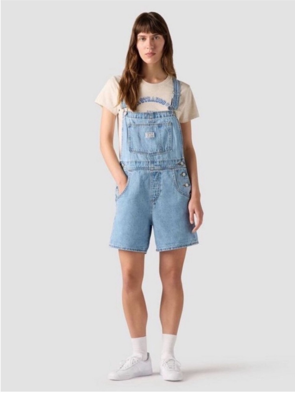 Levi’s Women’s Denim Utility Shortalls - Blue Wash Size Large NWT